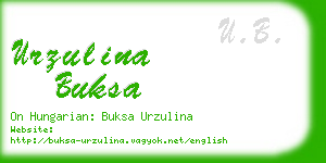 urzulina buksa business card